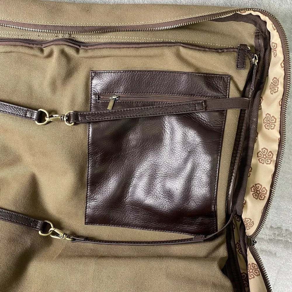 Pinehurst 1895 The Invitational Canvas Luggage Bag Brown Shoulder Strap Leather